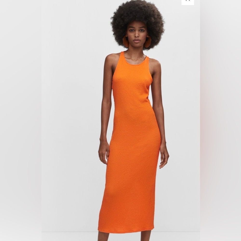 Mango Textured dress with opening